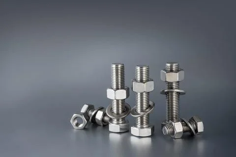 Set of screws of different types, allen, grade 5, car screw Stock Photos