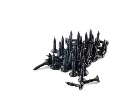 Set of screws on the white background Stock Photos