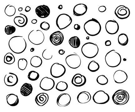 Set scribble circles Stock Illustration