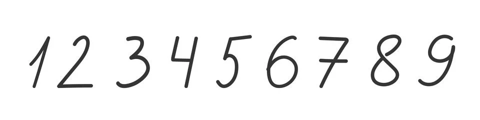 Set of scribble numbers. figure numeric of doodle style vector illustration.. Stock Illustration