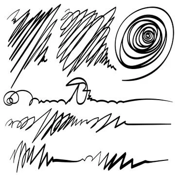 Set of Scribble, scribble, freehand, vector, drawing hand Ilustración de archivo