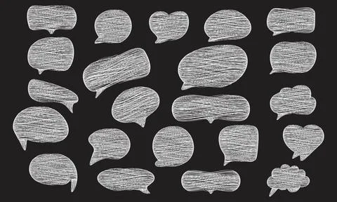 Set of scribble speech bubble text, chatting box, message box design. Ballo.. Stock-Illustration