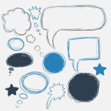 Set of scribble speech bubbles on a white background. 스톡 일러스트