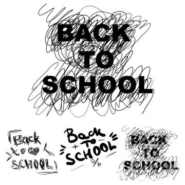 Set scribbles doodle back to school Stock Illustration