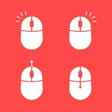 Set of scroll and click computer mouse Stock Illustration
