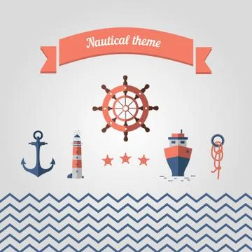 Set of sea icons Stock Illustration