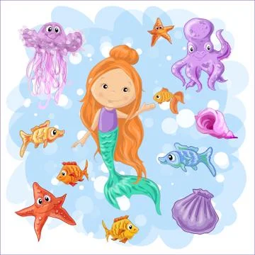 Set on a sea theme Stock Illustration