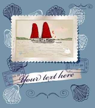 Set of sea treveling elements Stock Illustration