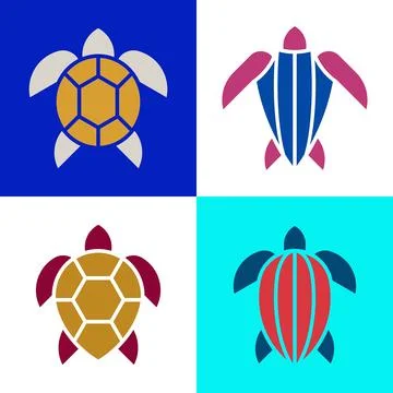 Set of Sea Turtle, Sea Turtle Logo Stock Illustration