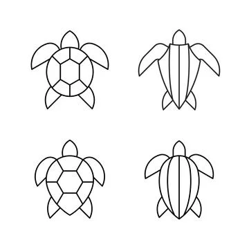 Set of Sea Turtle, Sea Turtle Logo Stock Illustration