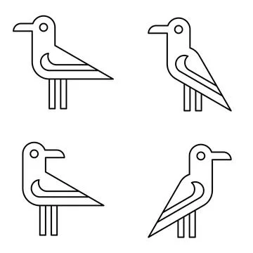 Set of Seagull logo Stock Illustration
