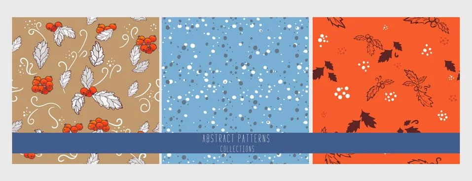 Set of Seamles pattern with new year celebration Icons and christmas symbols. Stock Illustration