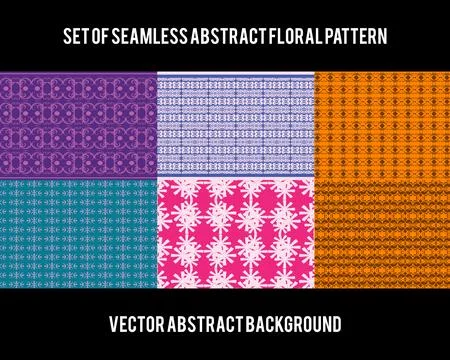 Set of Seamless abstract floral pattern, Vector abstract background Stock Illustration