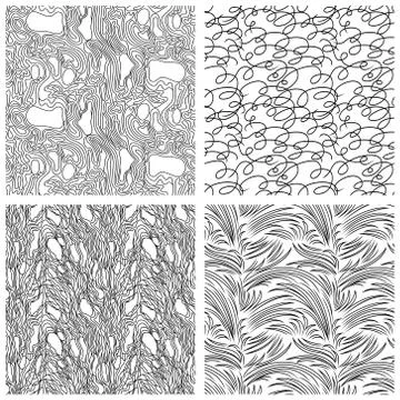 Set of seamless abstract patterns Stock Illustration