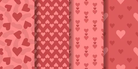 Set of seamless backgrounds with hearts イラスト素材