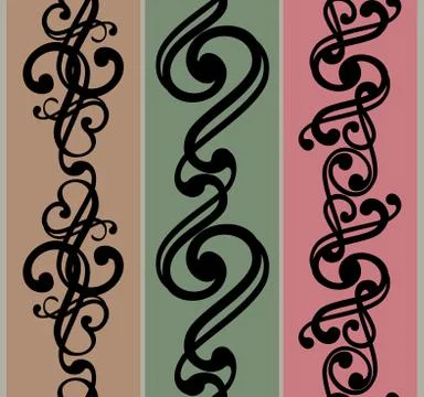 Set of seamless black patterns. EPS10 vector illustration Stock Illustration