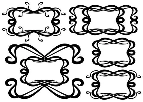 Set of seamless black patterns. EPS10 vector illustration Illustrazione stock