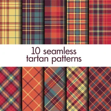 Set of seamless christmas tartan patterns Illustrazione stock