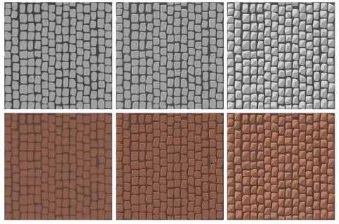 Set of seamless cobblestone paving patterns to improve. Stock Illustration