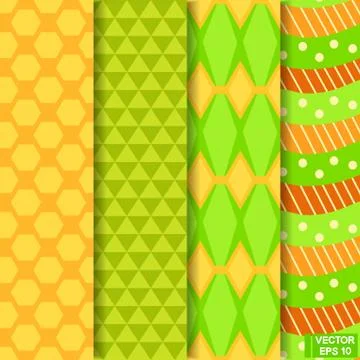 Set of seamless colored patterns. Stock Illustration