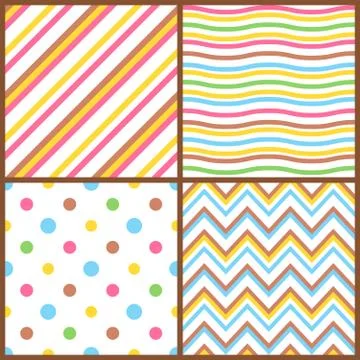 Set of seamless colorful patterns for easter eggs Stock Illustration