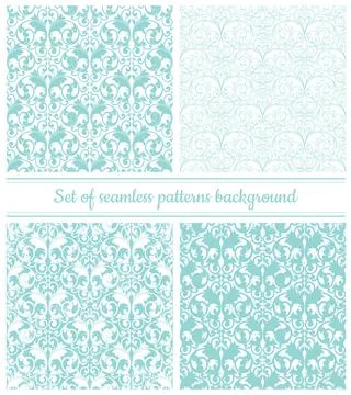 Set of seamless damask patterns. Stock Illustration