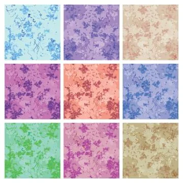 Set of seamless different colored marble patterns Stock Illustration