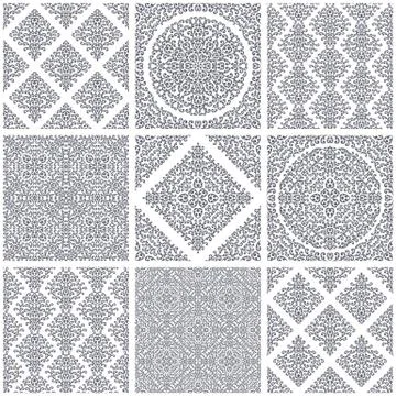Set of seamless floral patterns Stock-Illustration