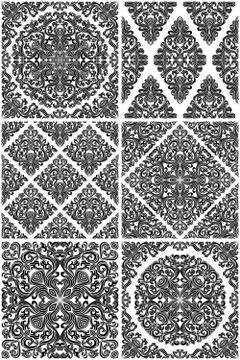 Set of seamless floral patterns Stock Illustration