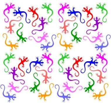 Set of seamless gecko patterns - vector illustration Stock Illustration