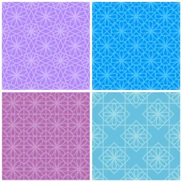 Set of seamless geometric patterns Stock Illustration