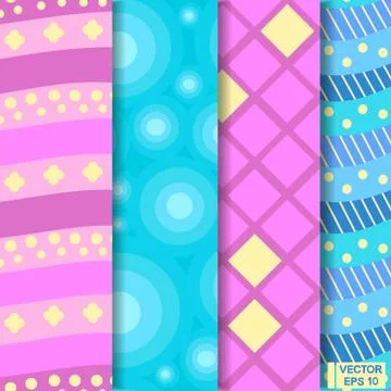 Set of seamless geometric patterns Stock Illustration