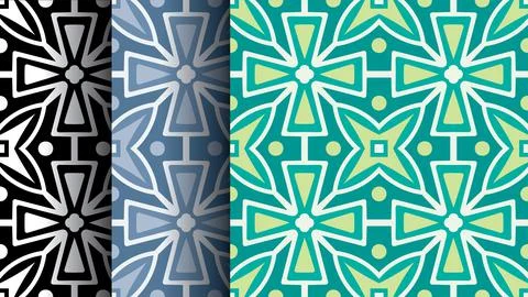Set of seamless geometric patterns. Stock Illustration