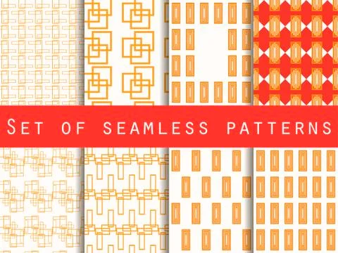Set of seamless geometric patterns. Vector illustration. Stock-Illustration