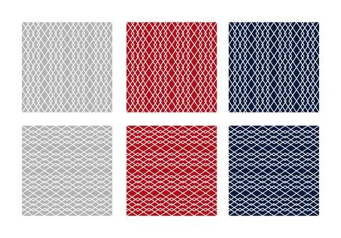 Set of seamless geometric patterns with wave lines Illustrazione stock