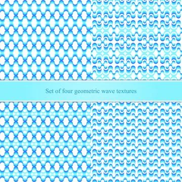 Set of seamless geometric wave patterns Stock Illustration