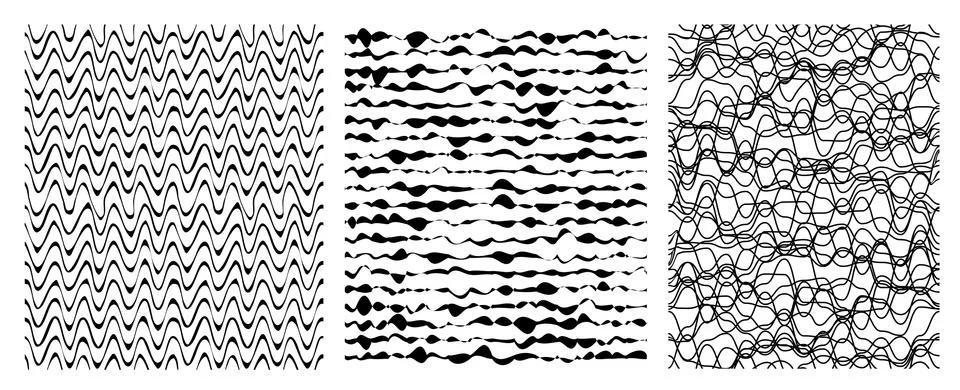 Set of Seamless grunge pattern, vector art Stock Illustration