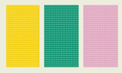 Set of seamless haftone retro pattern Background Stock Illustration