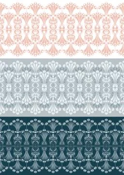 Set of seamless lace borders Stock Illustration