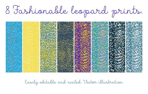 Set of seamless leopard patterns Stock Illustration