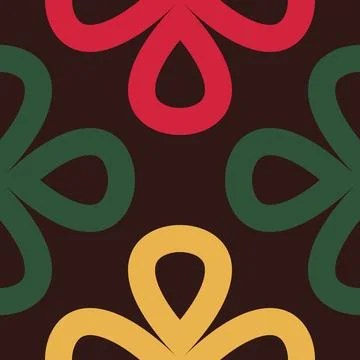 Set of seamless linear patterns featuring colorful clover shapes on a Chris.. Stock Illustration