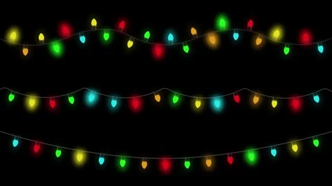 Set seamless loop beautiful christmas string light bulb string with flashing  Stock-Footage 245701456
