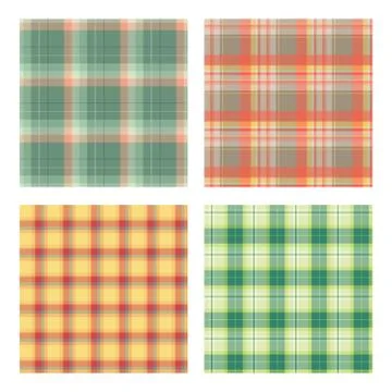 Set of seamless lumberjack plaid patterns Stock Illustration