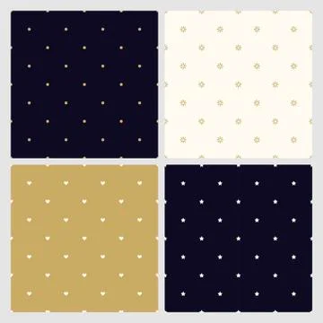 Set of seamless minimalistic stylish patterns. Luxury trendy simple backgrounds Иллюстрация