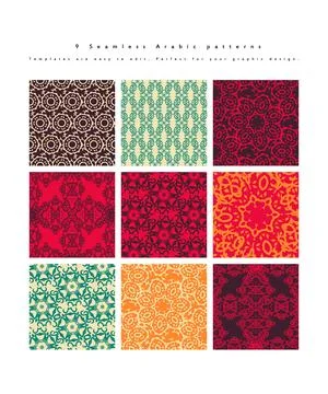 Set of Seamless moroccan pattern. Stock Illustration