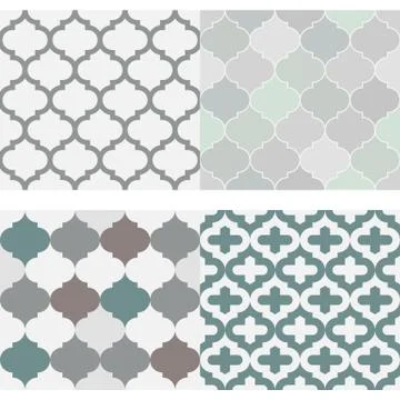 Set of seamless moroccan tile pattern vector イラスト素材