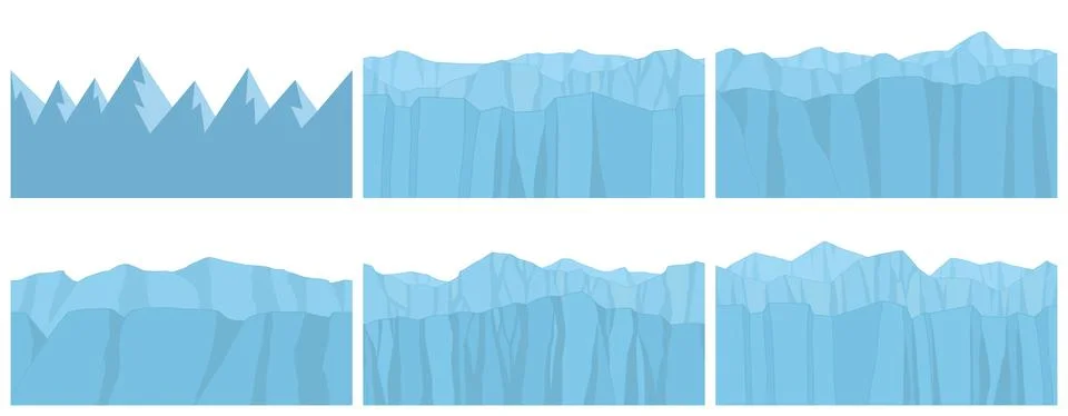 Set of Seamless Mountains Stock Illustration