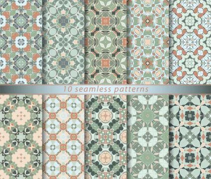 Set of seamless oriental patterns Illustrazione stock