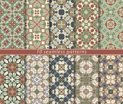 Set of seamless oriental patterns Illustrazione stock