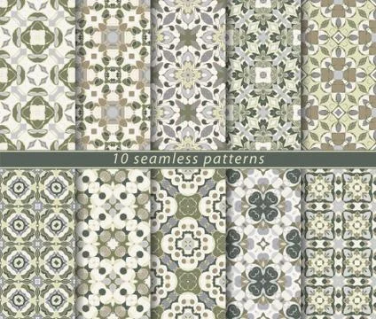 Set of seamless oriental patterns Stockillustratie